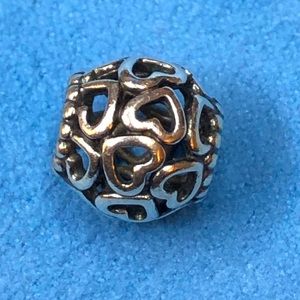 Authentic Pandora Open Works Heart Charm HEARTS ALL OVER / S925 ALE /  790964